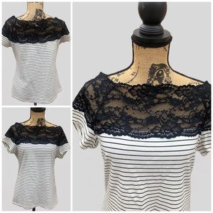 *** H & M Brand * Size Large * Women’s Top * Black Lace Stretchy Top ***